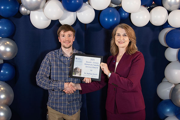 Nathan Smith received the Dr. David Green Materials Faculty Service Award