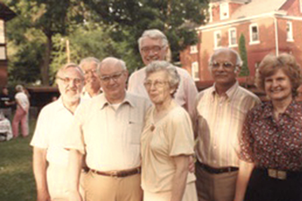 Group at retirement party in yard