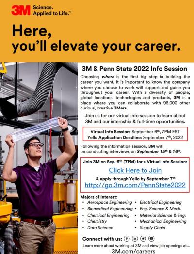 3M and Penn State Virtual Information Session