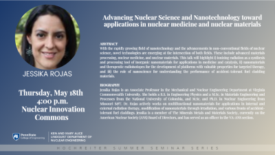  Hochreiter Summer Seminar Series - "Advancing Nuclear Science and Nanotechnology toward applications in nuclear medicine and nu