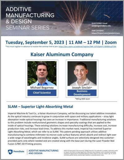 Penn State AMD Virtual Seminar | Kaiser Aluminum - Sept 5