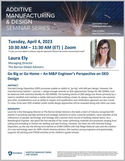 AMD Virtual Seminar Series | Laura Ely