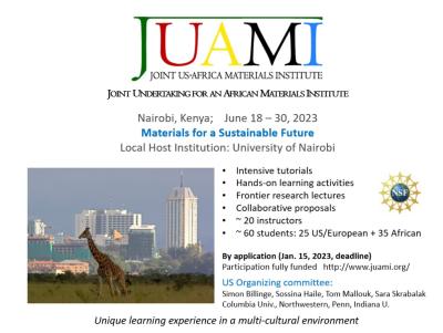 Joint Undertaking for an African Materials Institute (JUAMI) Workshop - Materials for a Sustainable Future