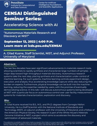 CENSAI Distinguished Seminar Series: Accelerating Science with AI
