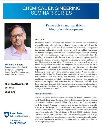 ChE Seminar Orlando Rojas-Univ BC, Canada 11-10