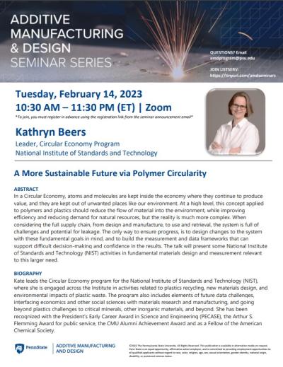 Kathryn Beers | Spring 2023 Additive Manufacturing & Design Seminar Series