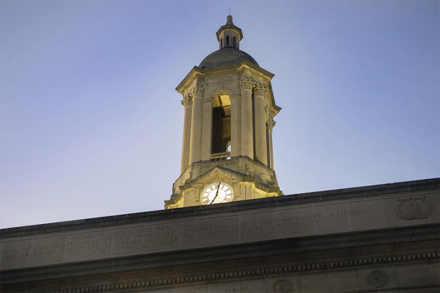 The bell tower of Old Main on the University Park campus. Image: Patrick Mansell